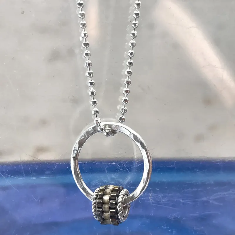 Grommet Drop Necklace, Smoke