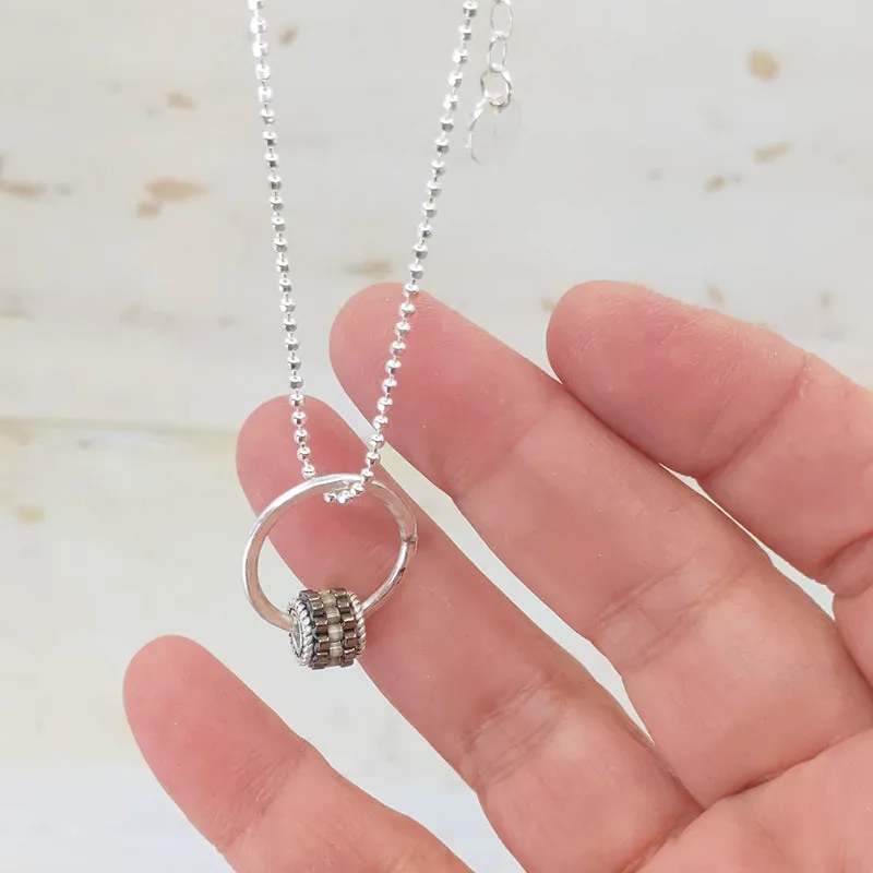 Grommet Drop Necklace, Smoke