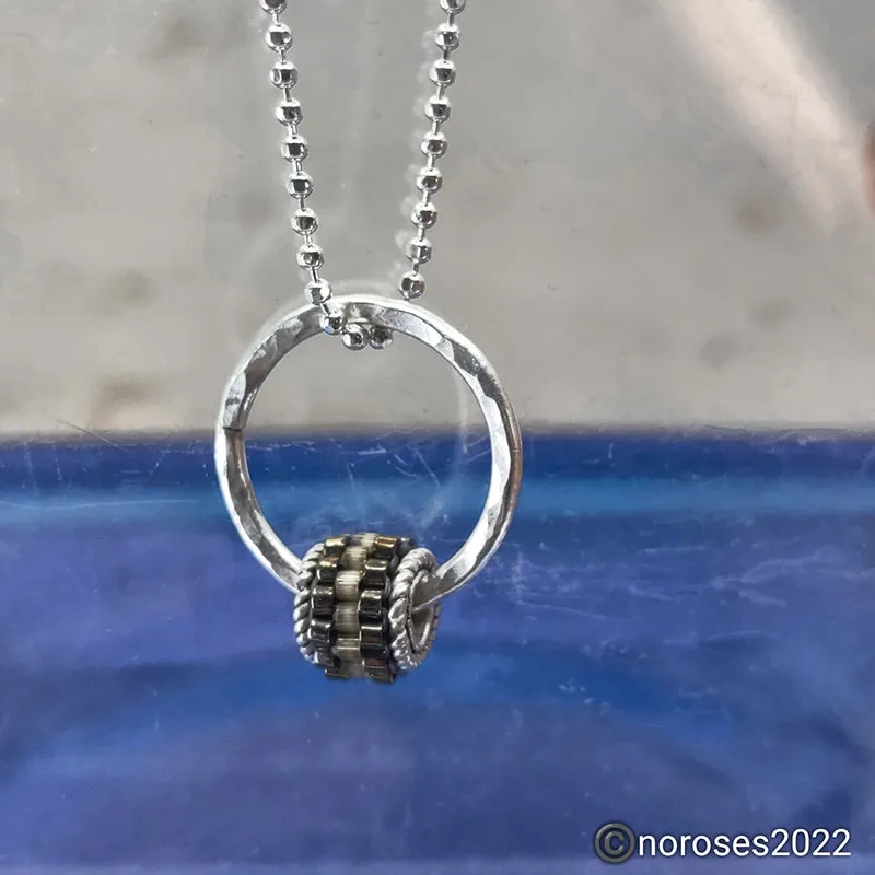 Grommet Drop Necklace, Smoke