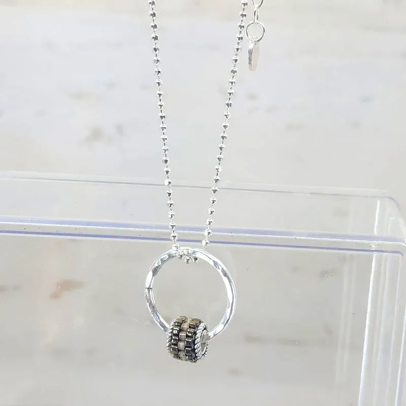 Grommet Drop Necklace, Smoke