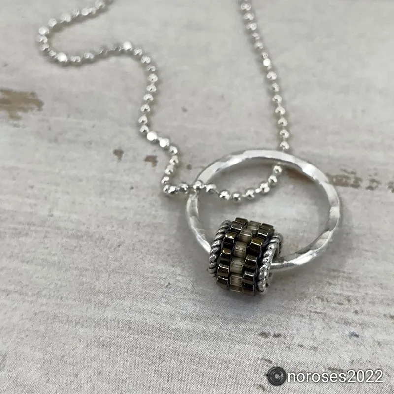 Grommet Drop Necklace, Smoke