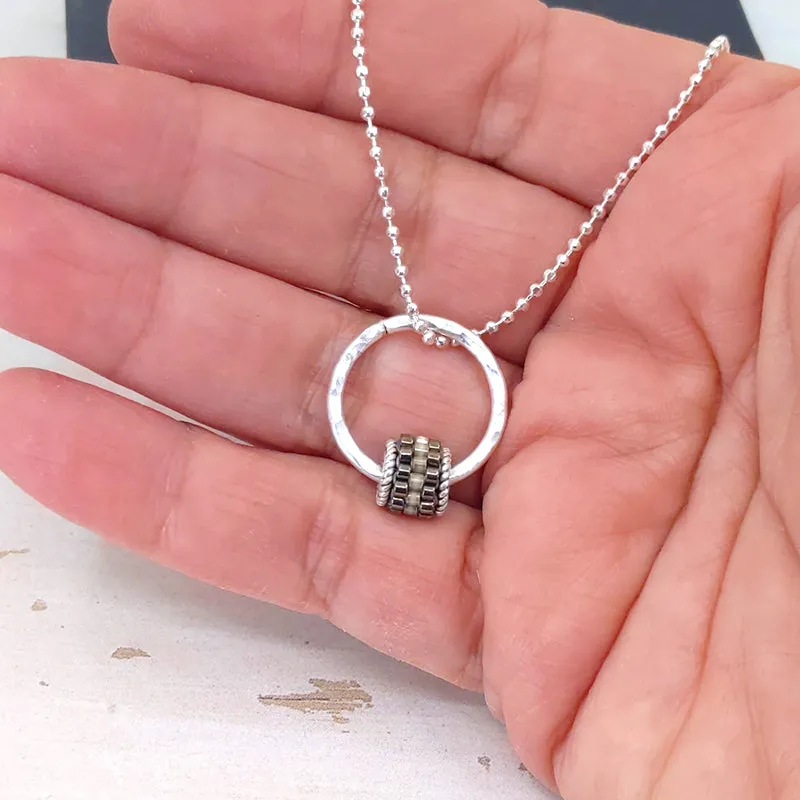 Grommet Drop Necklace, Smoke