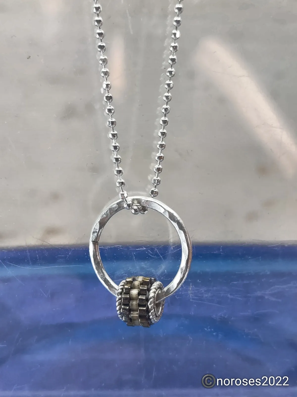 Grommet Drop Necklace, Smoke