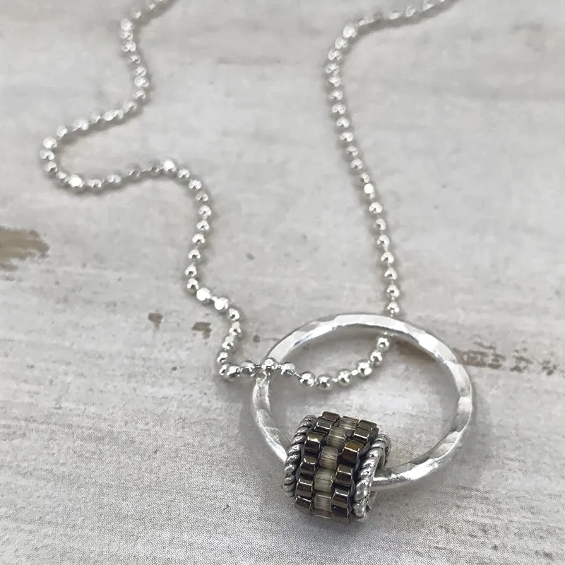 Grommet Drop Necklace, Smoke