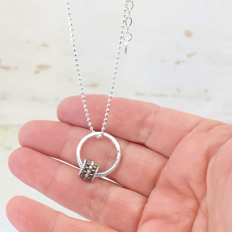 Grommet Drop Necklace, Smoke