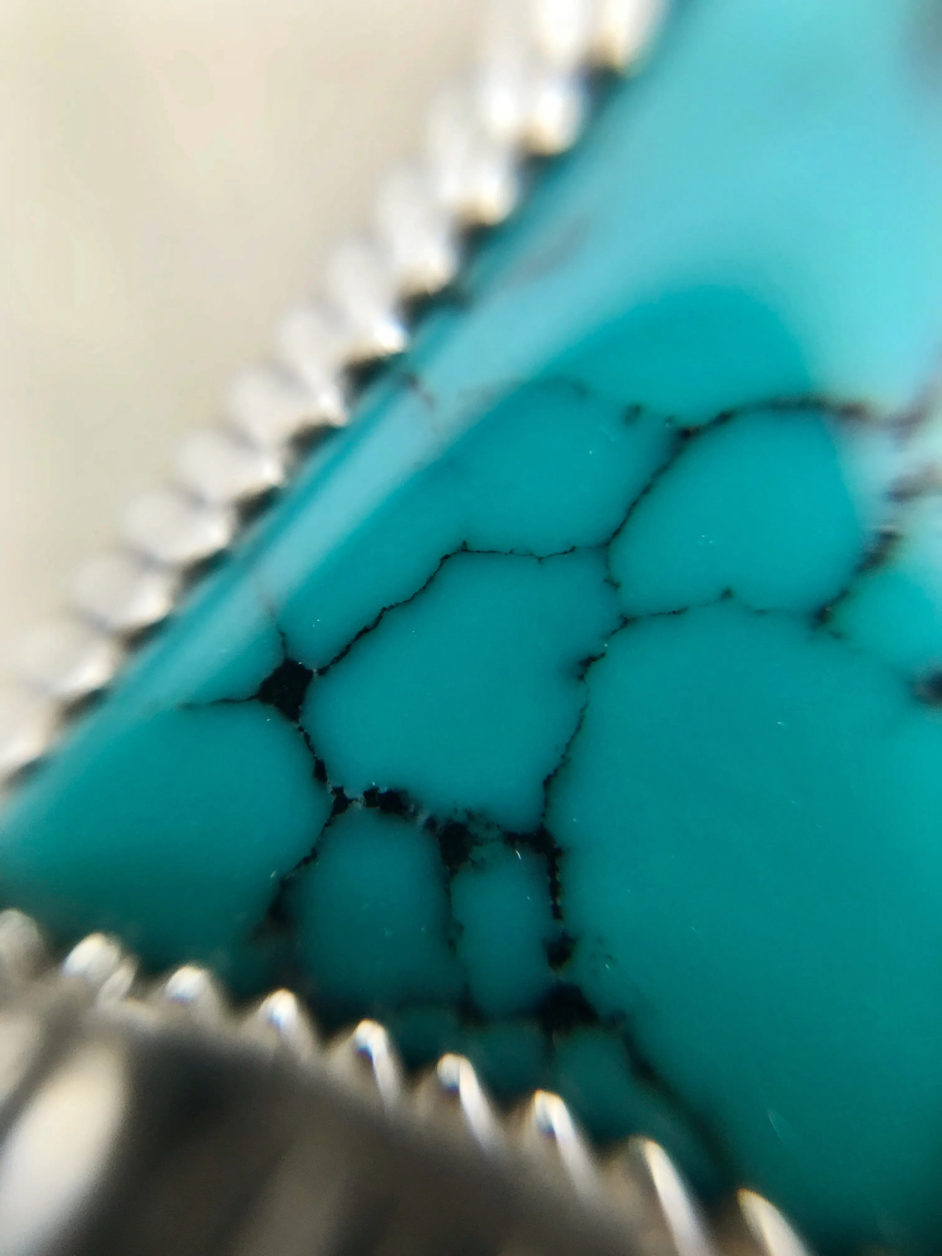 Hand Stamped Hubei Turquoise Pendant