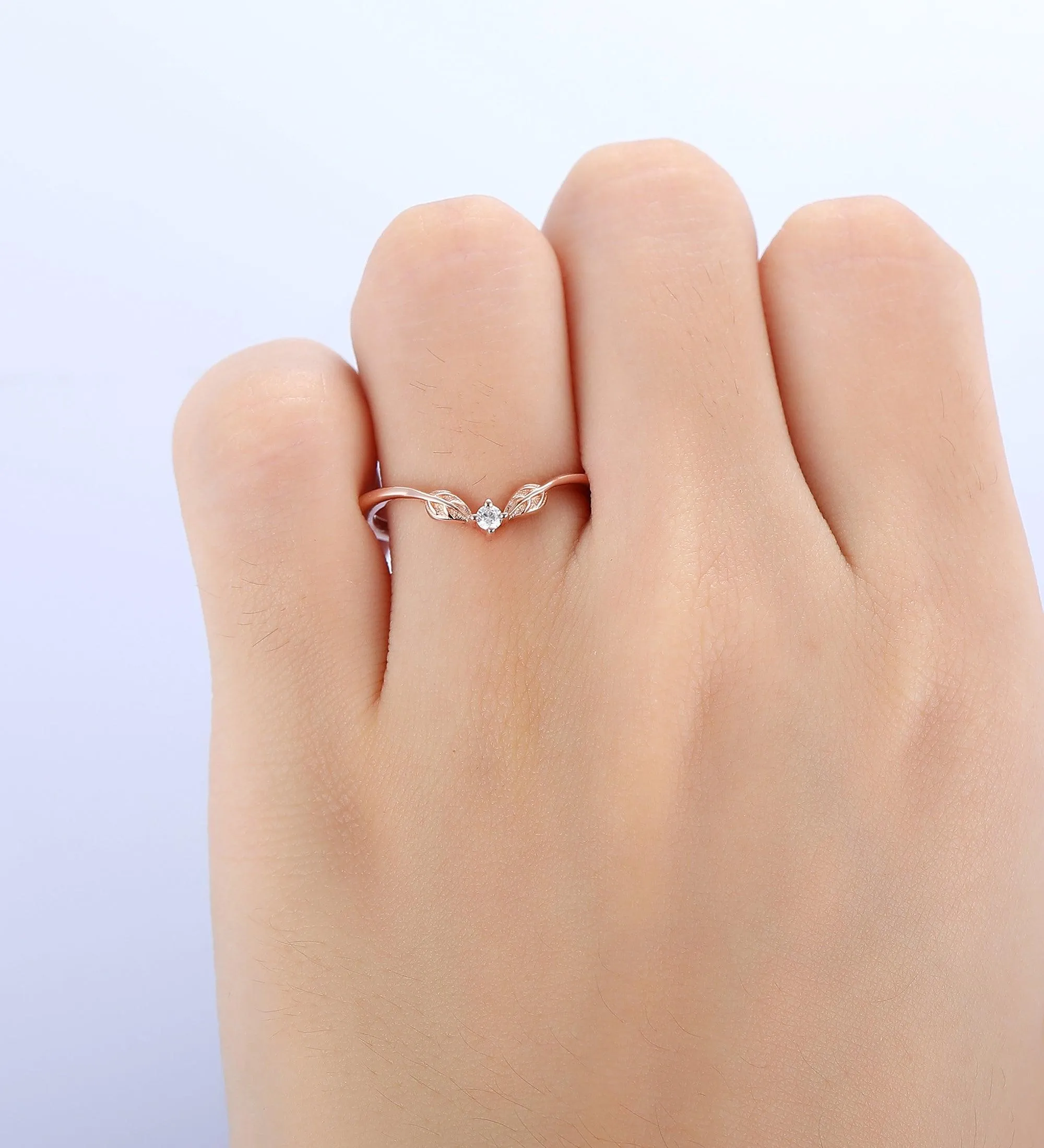 Handmade Jewelry Nature Inspired Leaf Wedding Ring