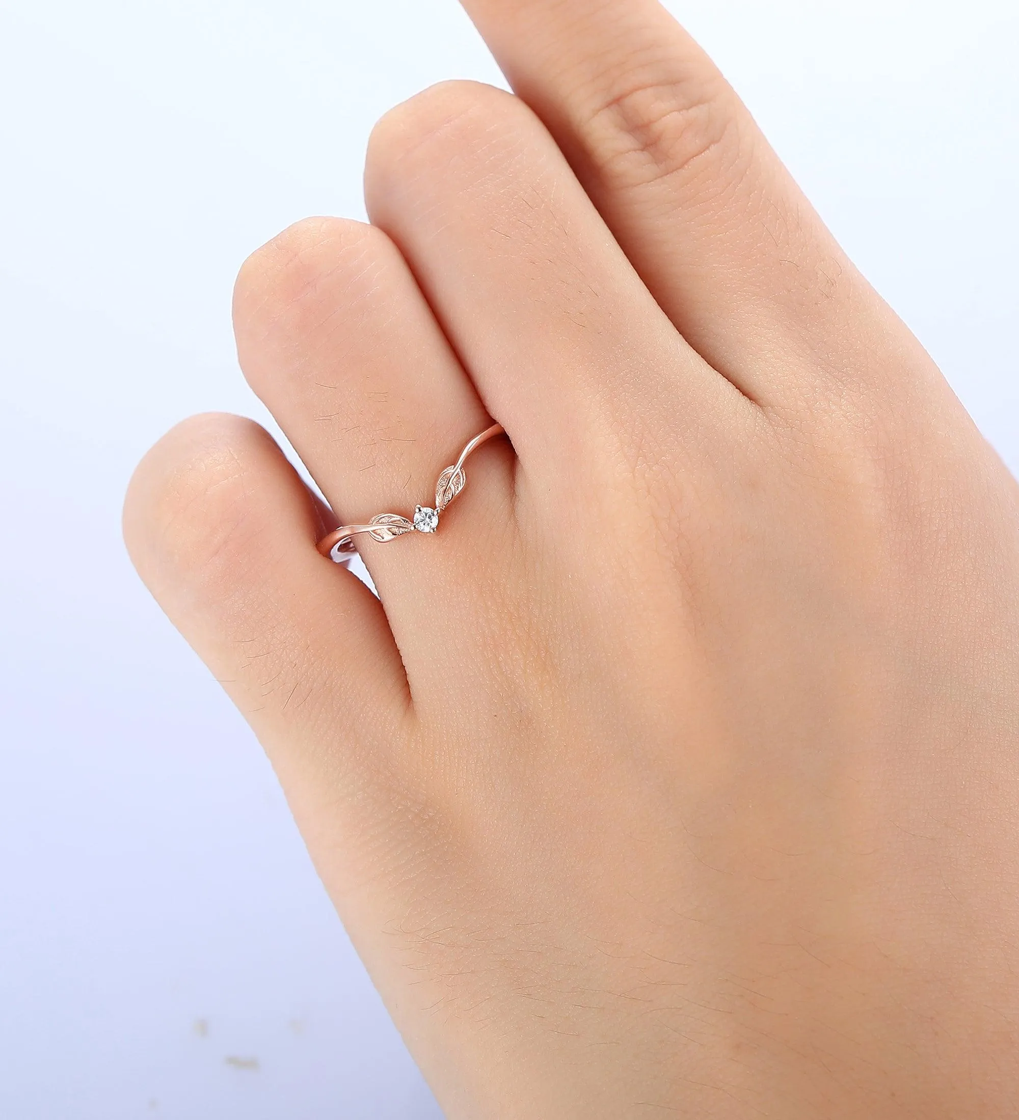 Handmade Jewelry Nature Inspired Leaf Wedding Ring
