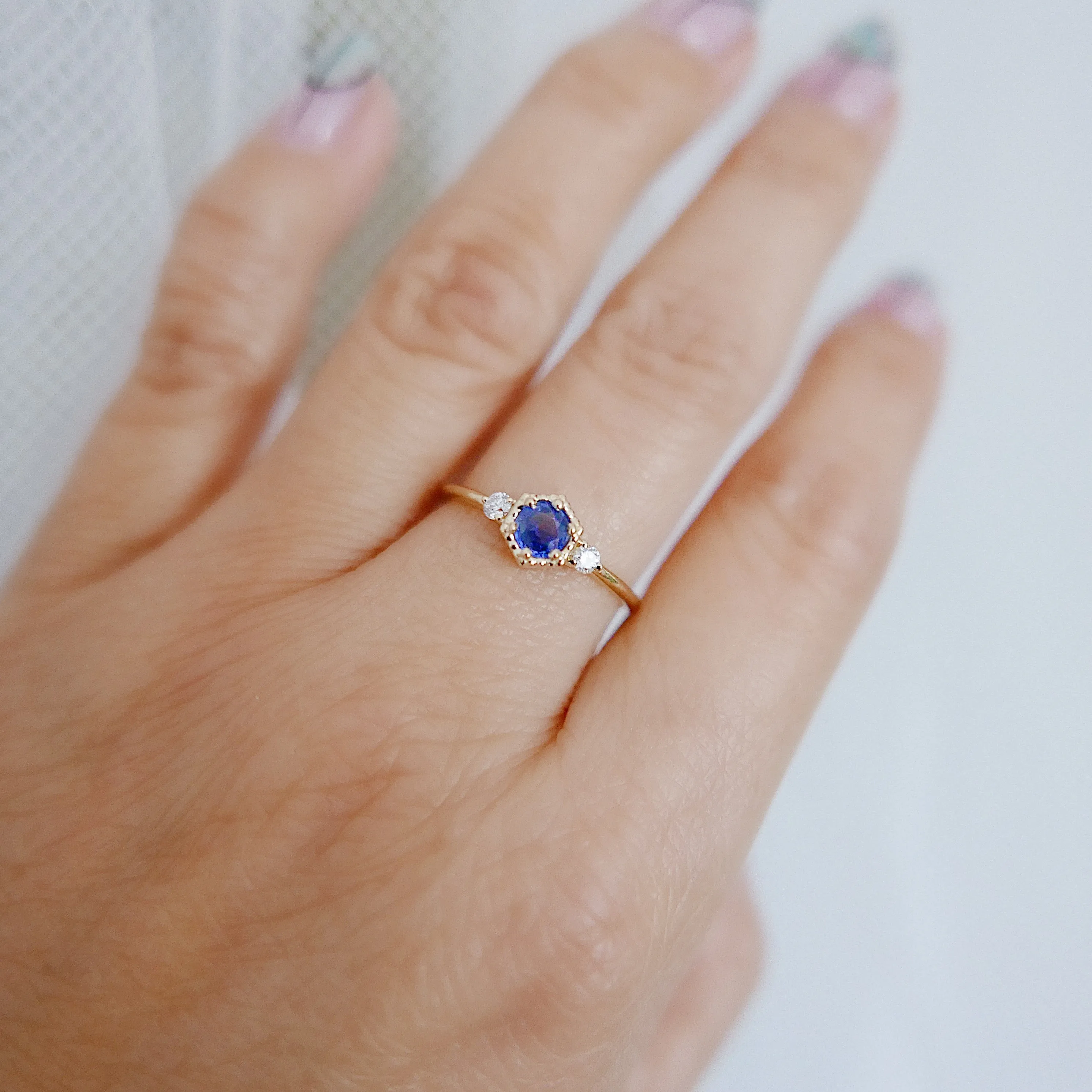 Harlow Blue Sapphire and Diamond ring