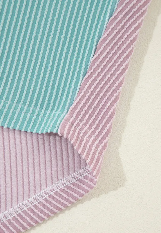 Hazel Blues® |  Color Block Corded Button Up Shacket