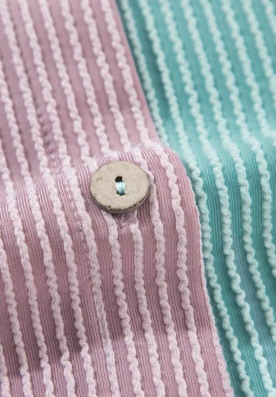 Hazel Blues® |  Color Block Corded Button Up Shacket