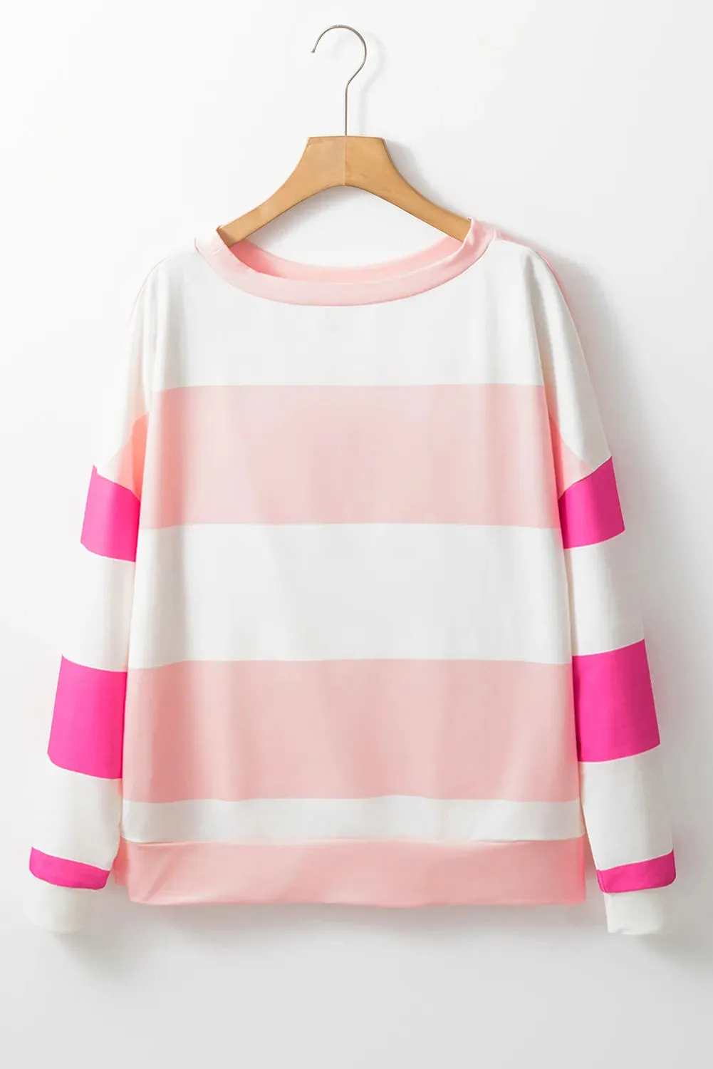 Hazel Blues® |  Contrast Color Block Round Neck Long Sleeve Top