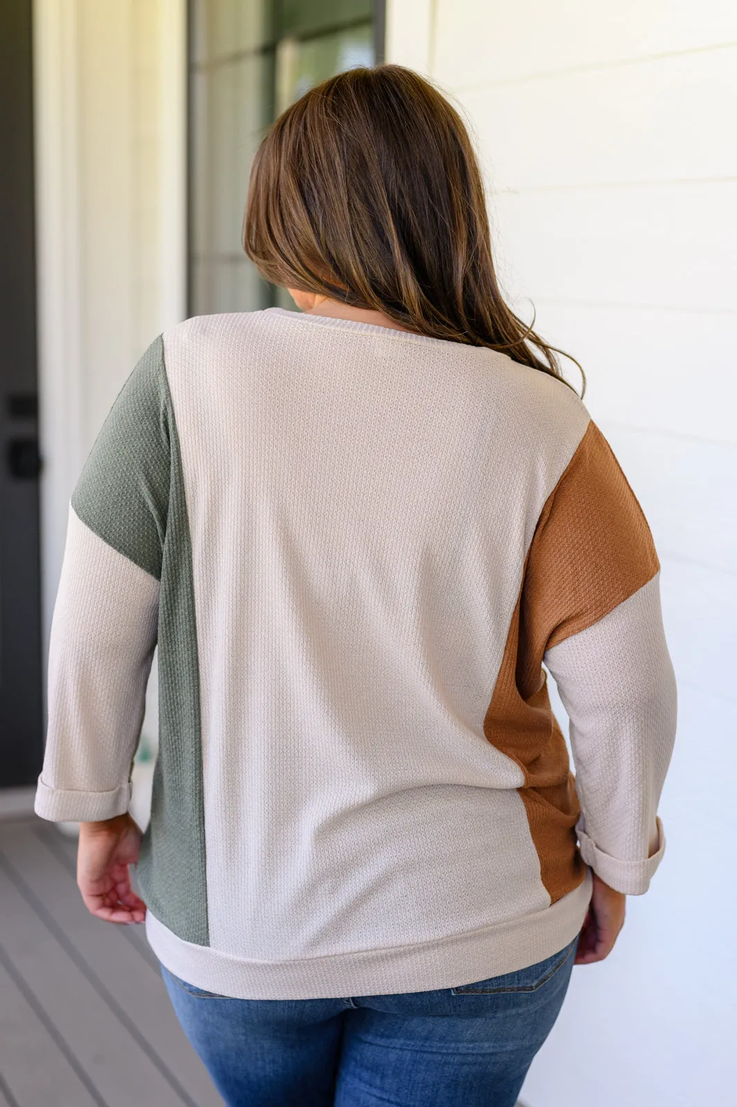 Hazel Blues® |  Split Personality Color Block Top