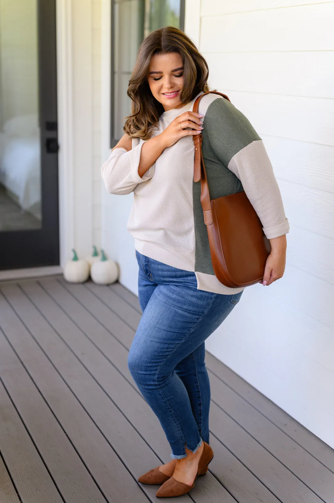 Hazel Blues® |  Split Personality Color Block Top