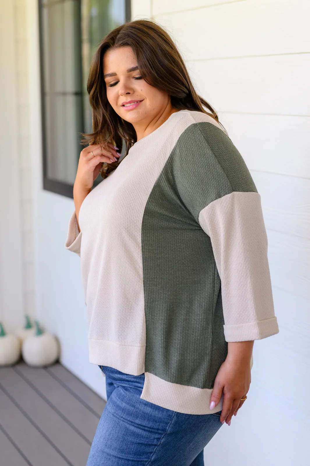 Hazel Blues® |  Split Personality Color Block Top