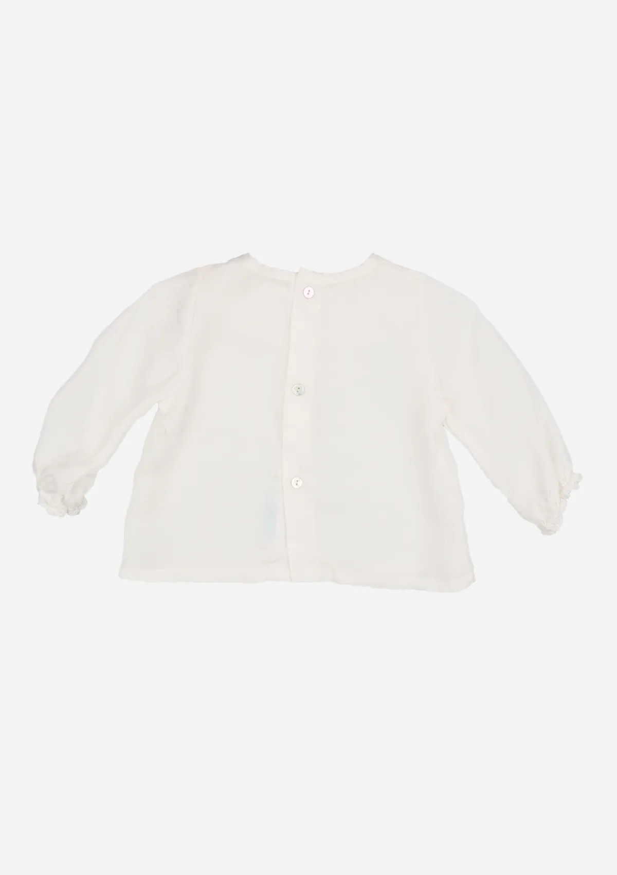 Heirloom Blouse with Ruffle Collar, Ivory