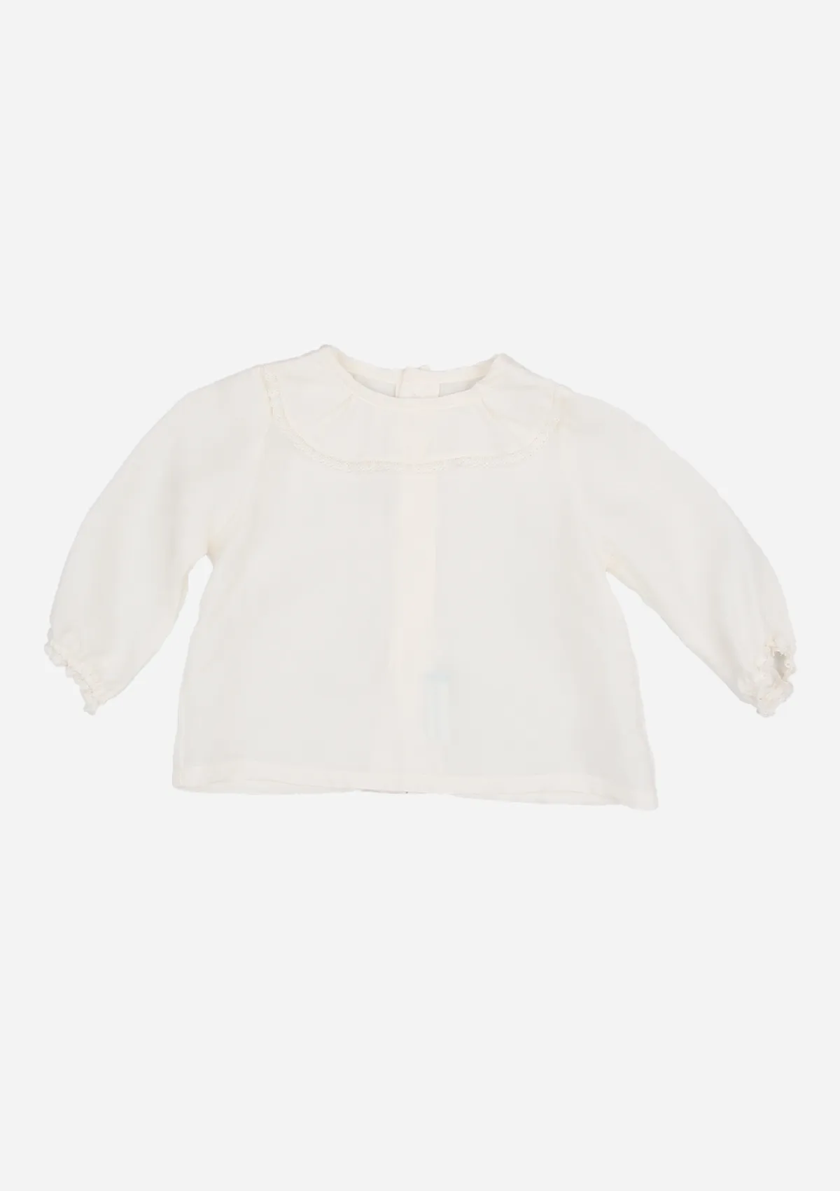 Heirloom Blouse with Ruffle Collar, Ivory