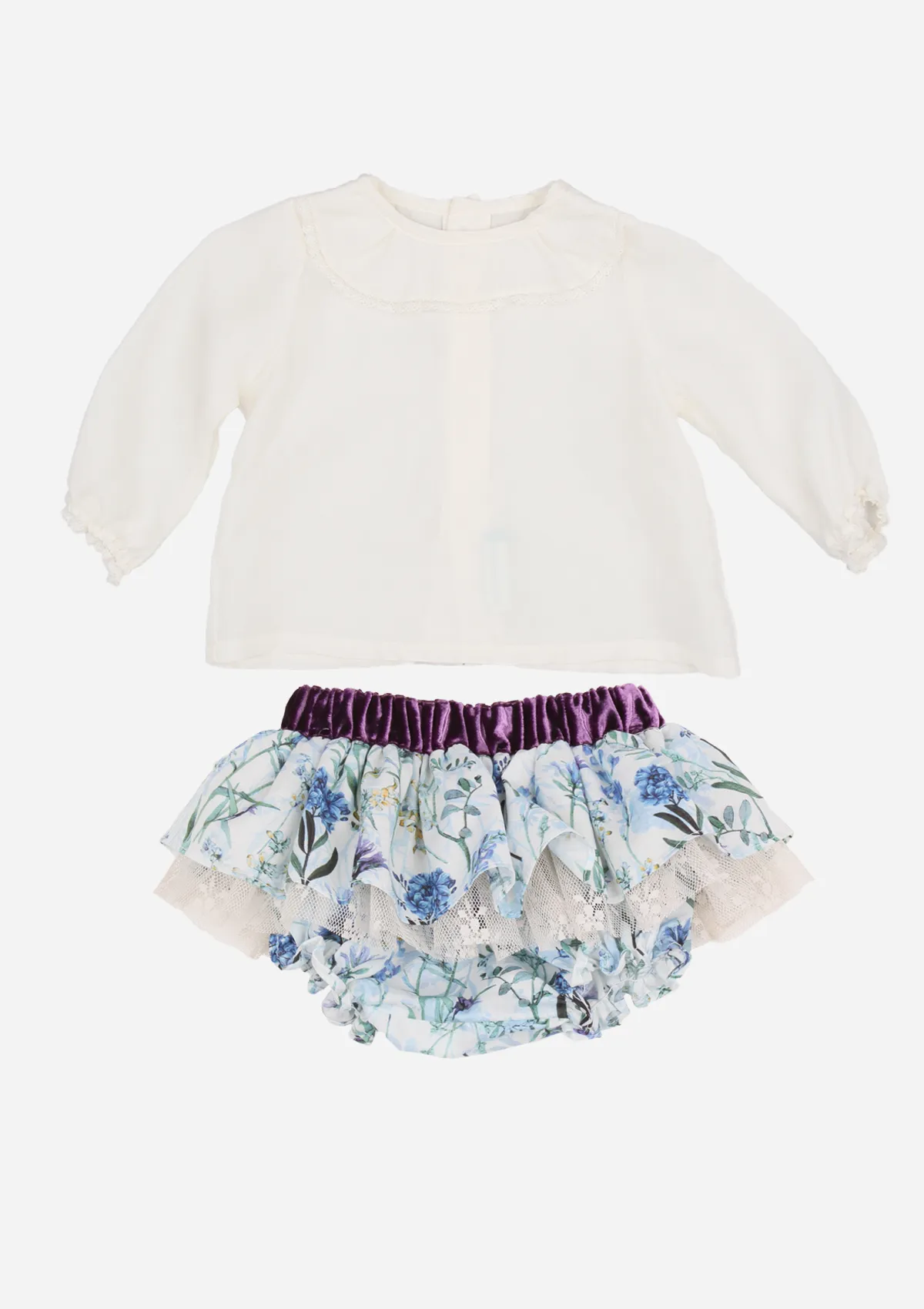 Heirloom Blouse with Ruffle Collar, Ivory