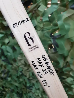 Heritage  Tri-Laminate English Longbow - 72" Long - 45# @28"