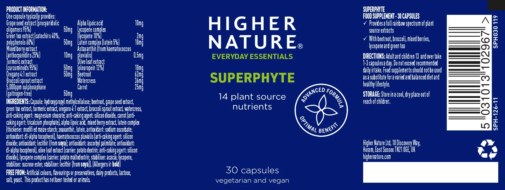 Higher Nature SuperPhyte 30's