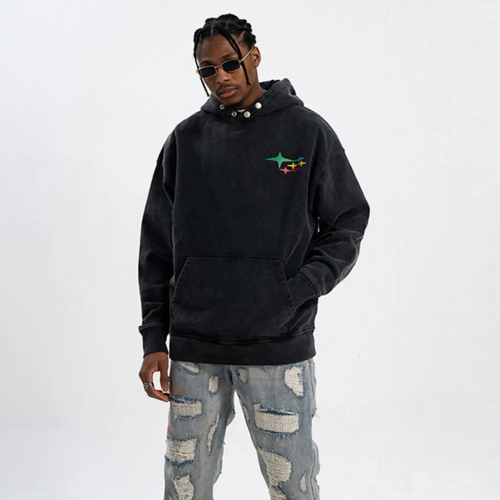 Hip Hop Bold Print Wash Hoodie