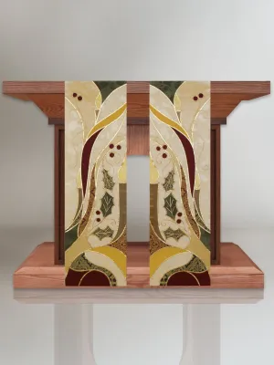 Holly and Candle Christmas Altar Scarves