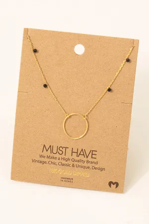 Hoop Charm Beaded Necklace (Assorted)
