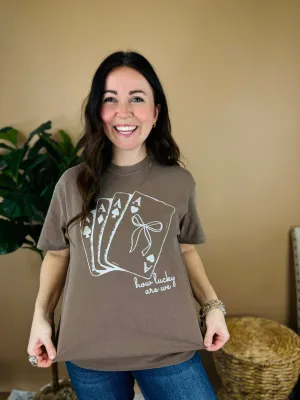 How Lucky Are We Coquette Cards Graphic Tee