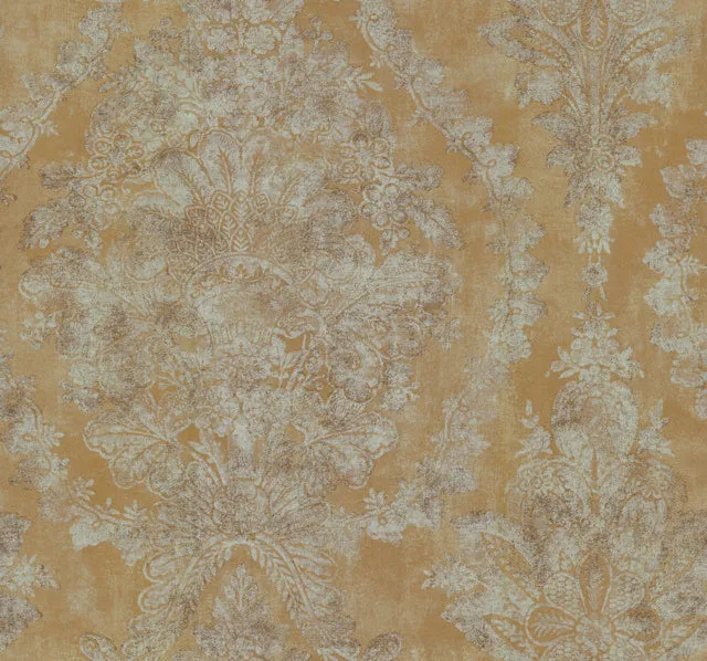 HS7956 Charleston Damask Wallpaper-Yellow