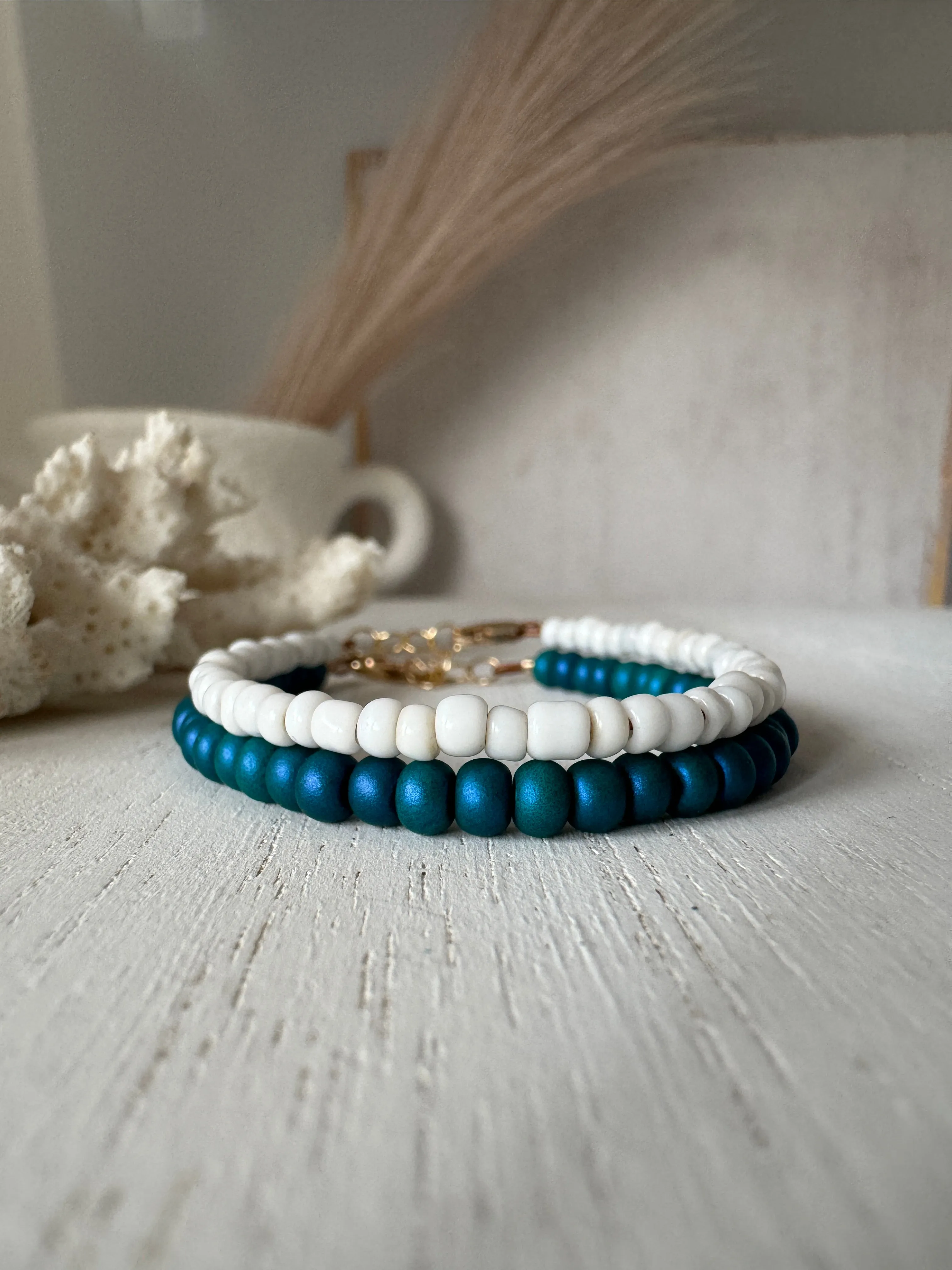 “Indi Blues” Seed Bead Bracelet Set - Set of 3 or Each