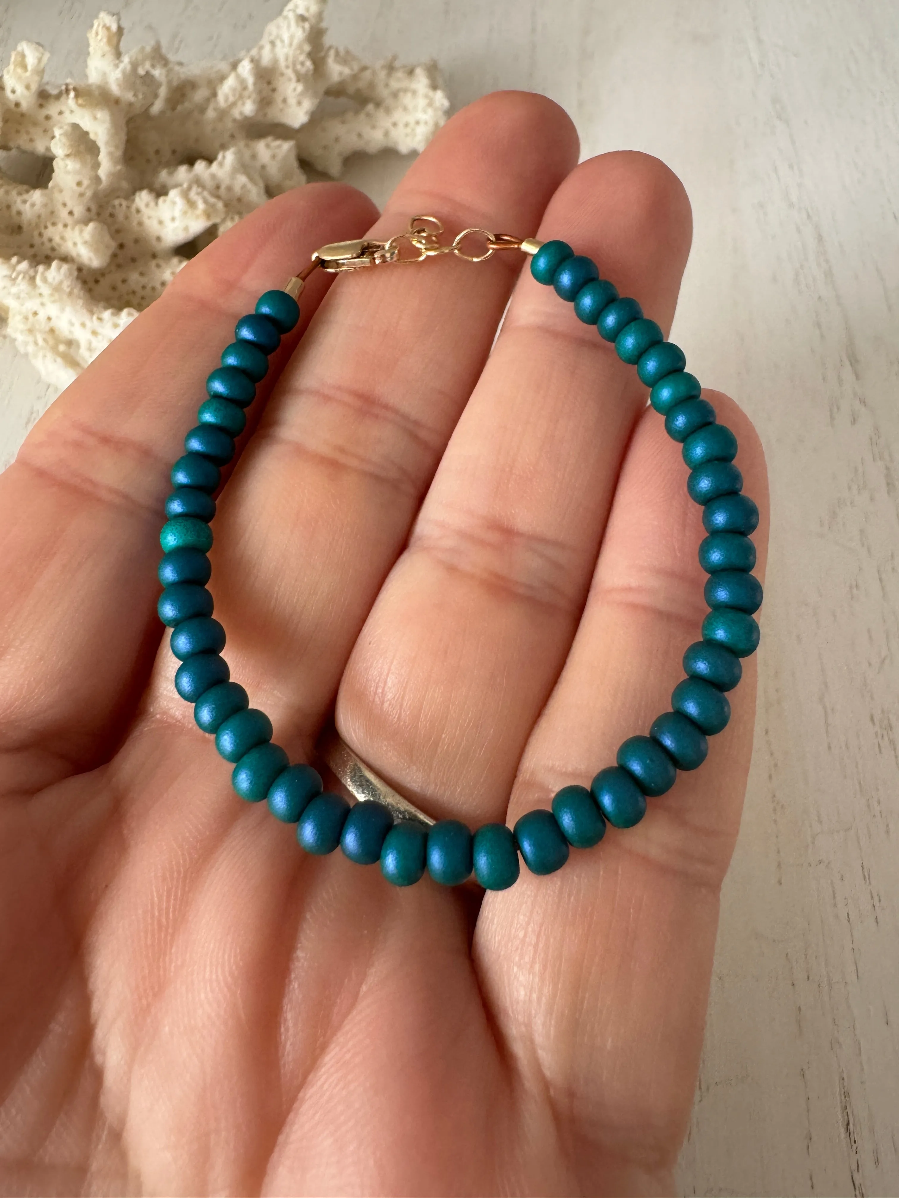 “Indi Blues” Seed Bead Bracelet Set - Set of 3 or Each