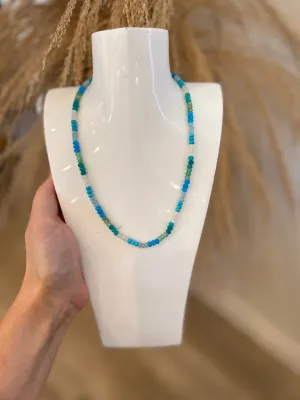 Indigo Dainty Beaded Necklace