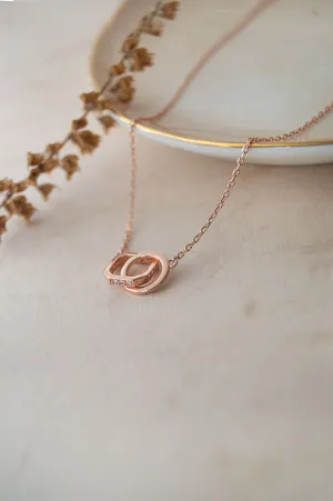 Interlinked With A Spark Rose Gold Plated Sterling Silver Chain Necklace