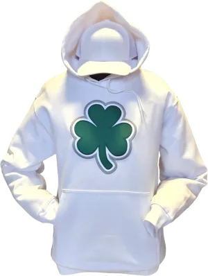 Irish Hoodie Big Clover White