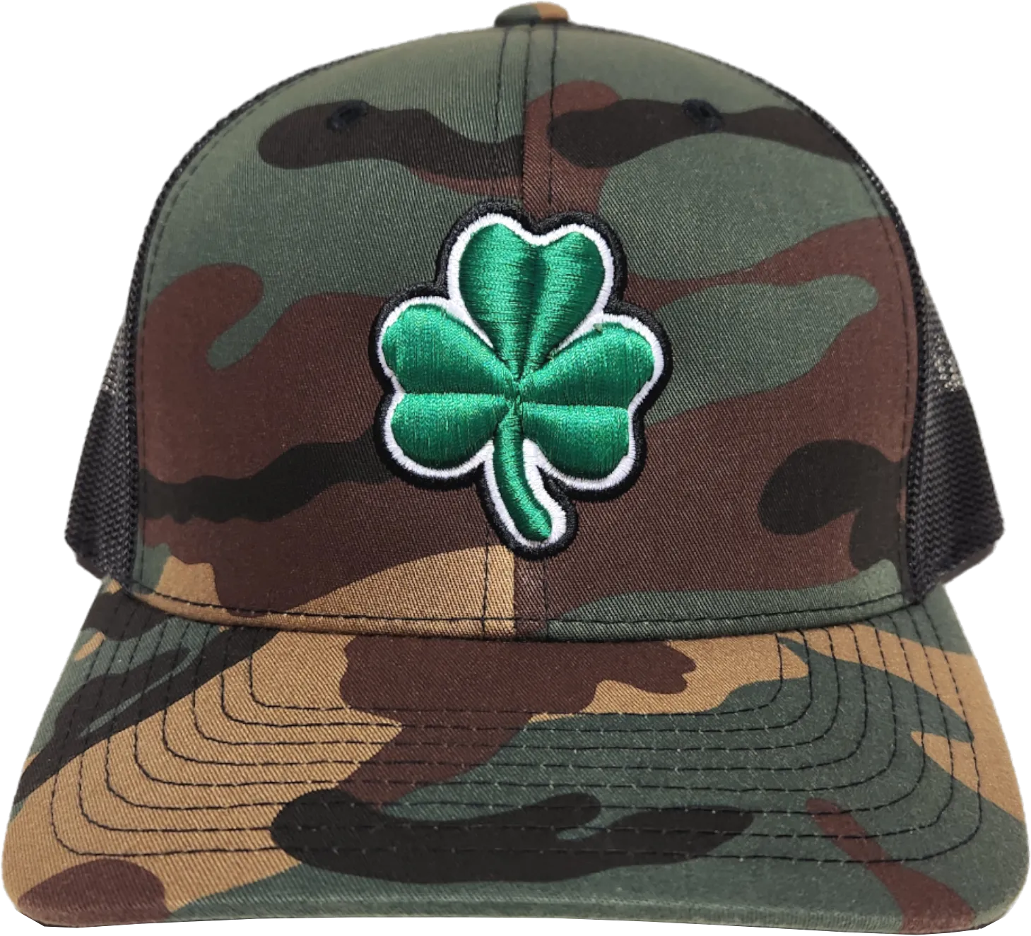 Irish Trucker Cap Essence Clover Camo