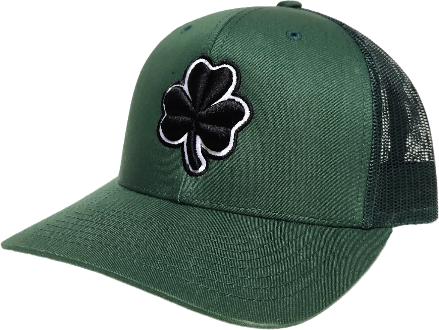 Irish Trucker Cap Essence Clover Evergreen Primary