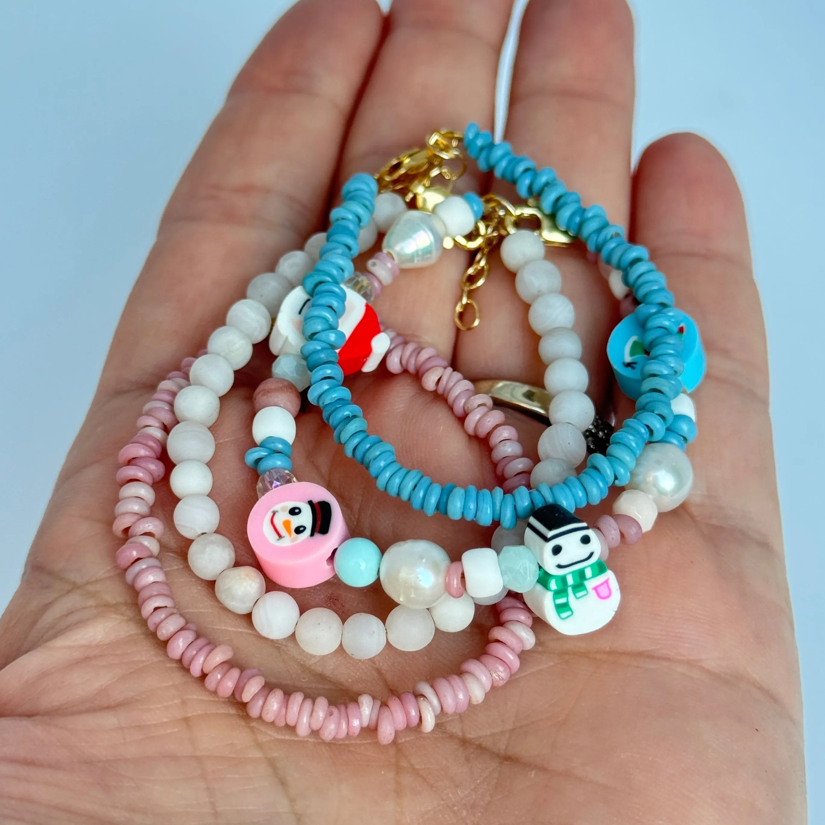 It's a Beachy Christmas Bracelet Set - Set of 3 or Each - Unisex Options
