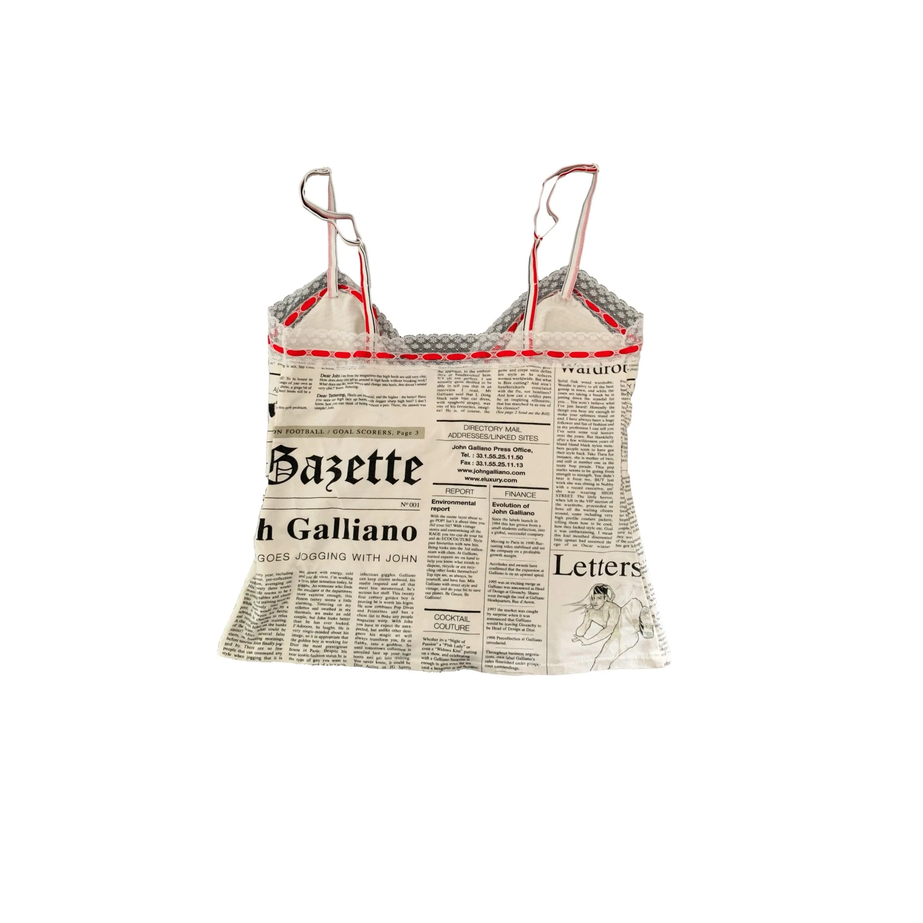 John Galliano Lace Dainty Tank
