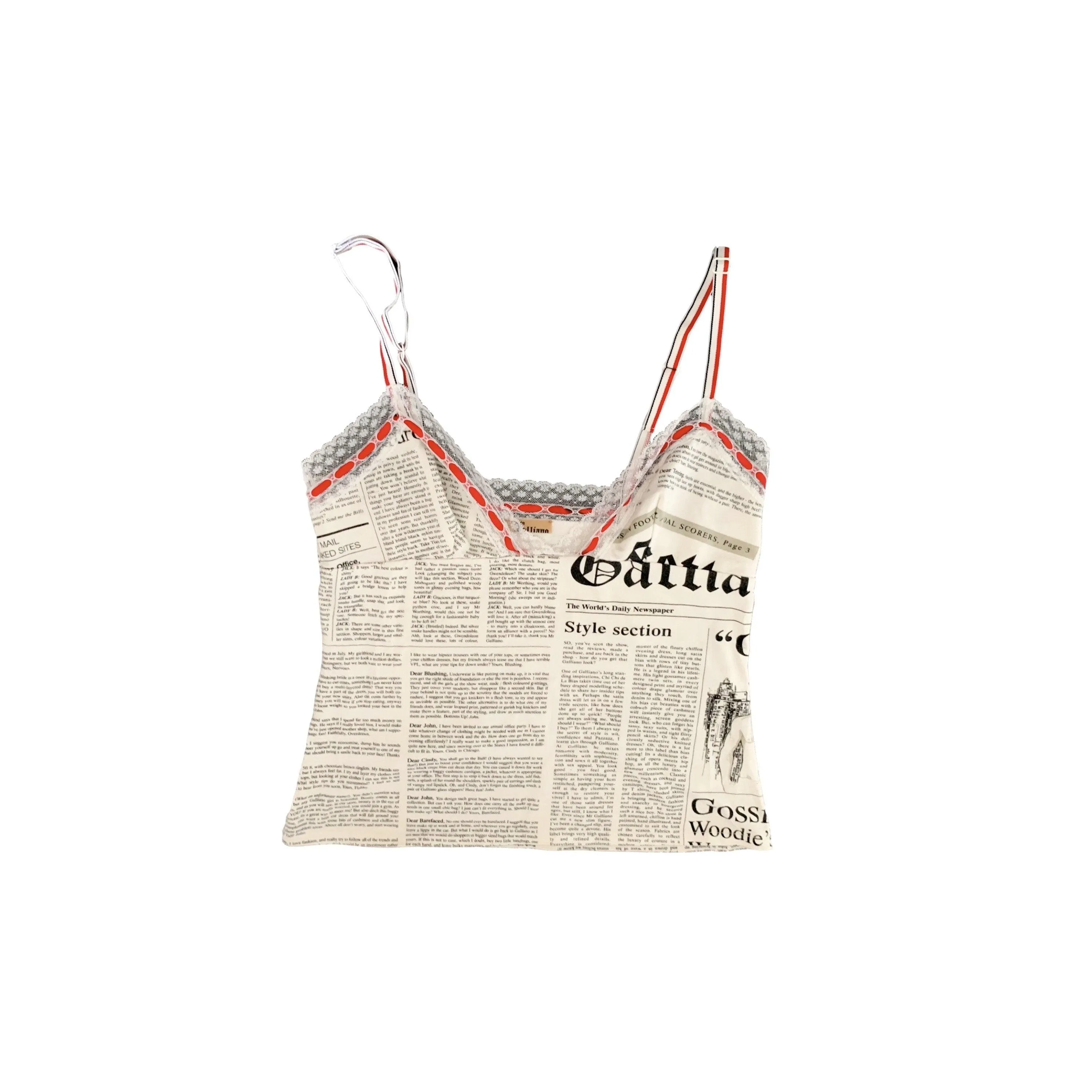 John Galliano Lace Dainty Tank