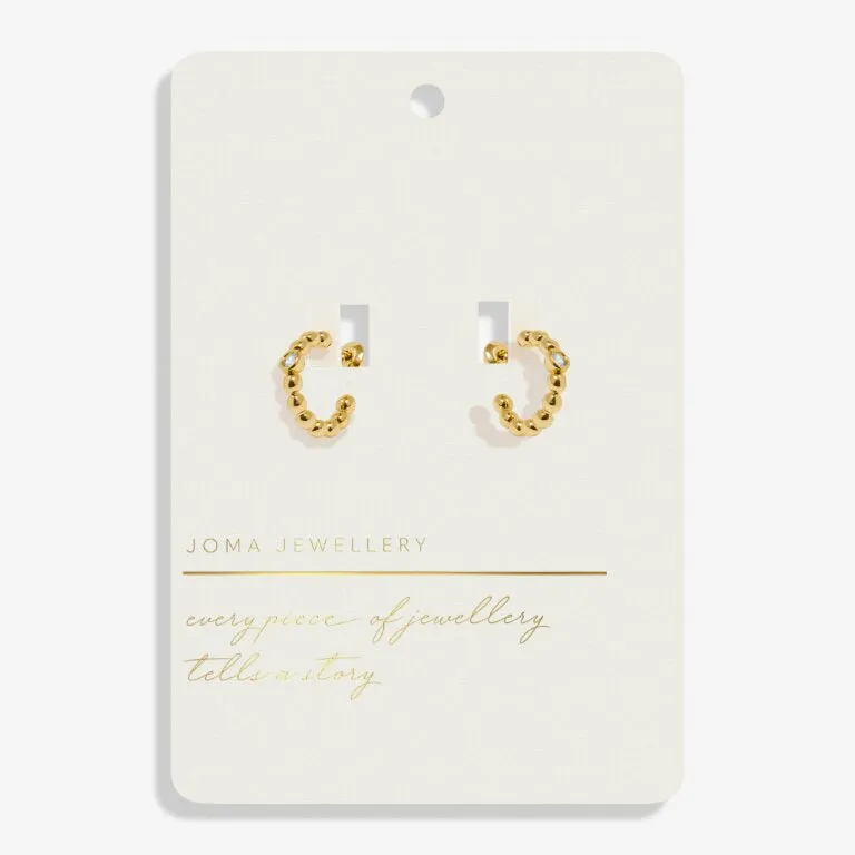 Joma Style Stories Beaded CZ Gold Hoop Earrings