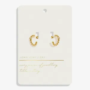Joma Style Stories Beaded CZ Gold Hoop Earrings