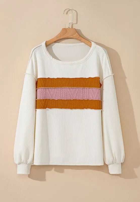 Kathleen Color Block Long Sleeve Sweatshirt