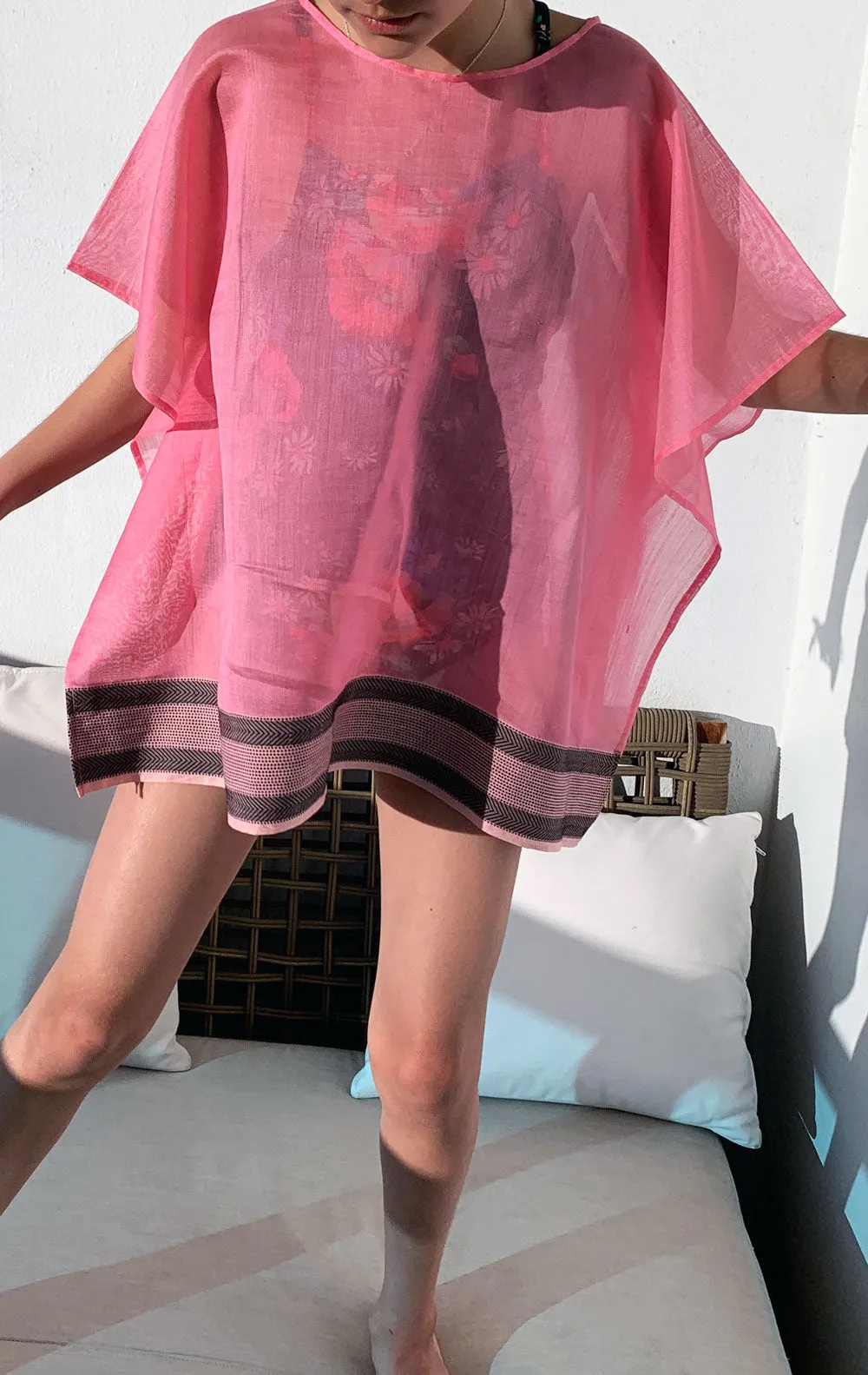 Kids light pink caftan