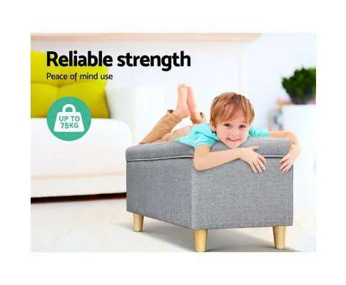 Kids Storage Ottoman - Light Grey
