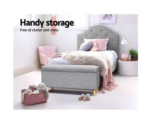 Kids Storage Ottoman - Light Grey