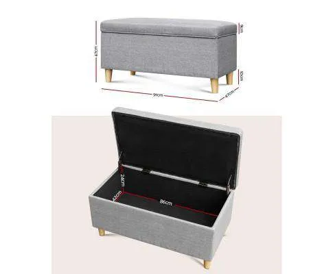 Kids Storage Ottoman - Light Grey