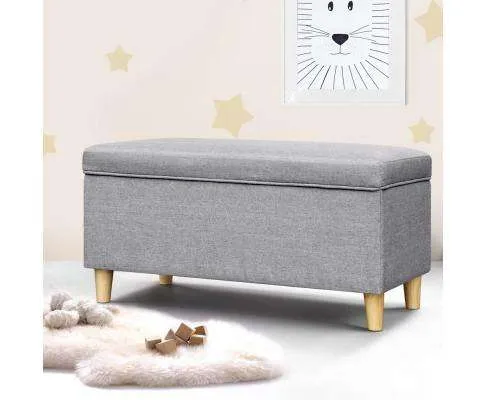 Kids Storage Ottoman - Light Grey