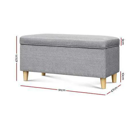 Kids Storage Ottoman - Light Grey