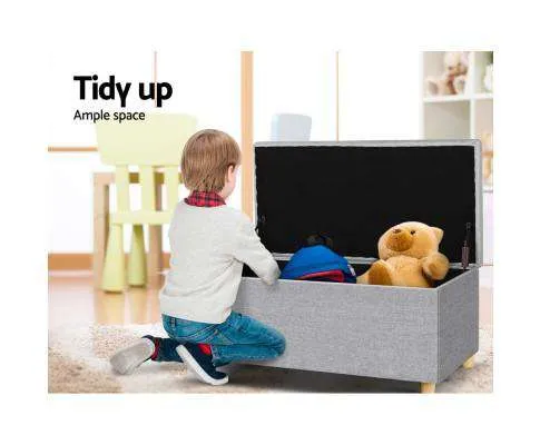 Kids Storage Ottoman - Light Grey