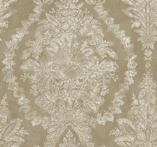 KT2217 Charleston Damask Wallpaper-Bronze